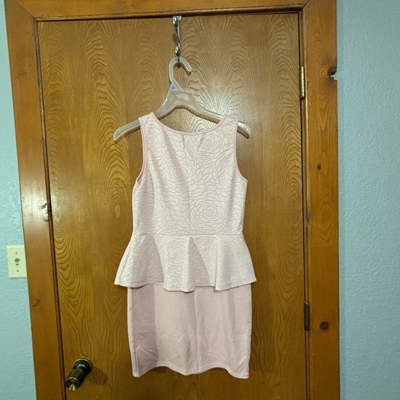 Blush Pink Body Central Sleeveless Dress with Peplum - Picture 2 of 6